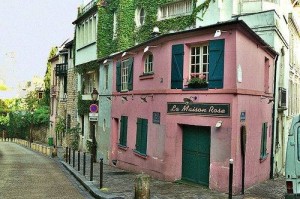 The Pink House in Montmartre, a place which inspired French actors,singers.